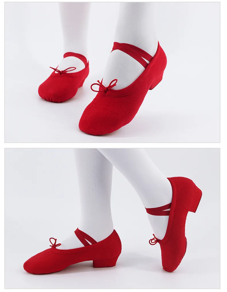 Red Low Heel Dance Shoes Women Ballet Teachers Shoes - Buy Dance Shoes ...