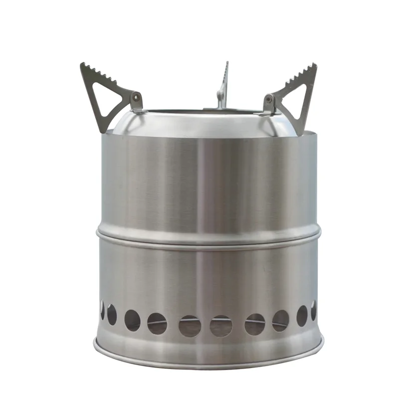 

Wholesale Outdoor Camping Small Pellet Stoves Portable Camping Wood Stove for backpacking, Sliver