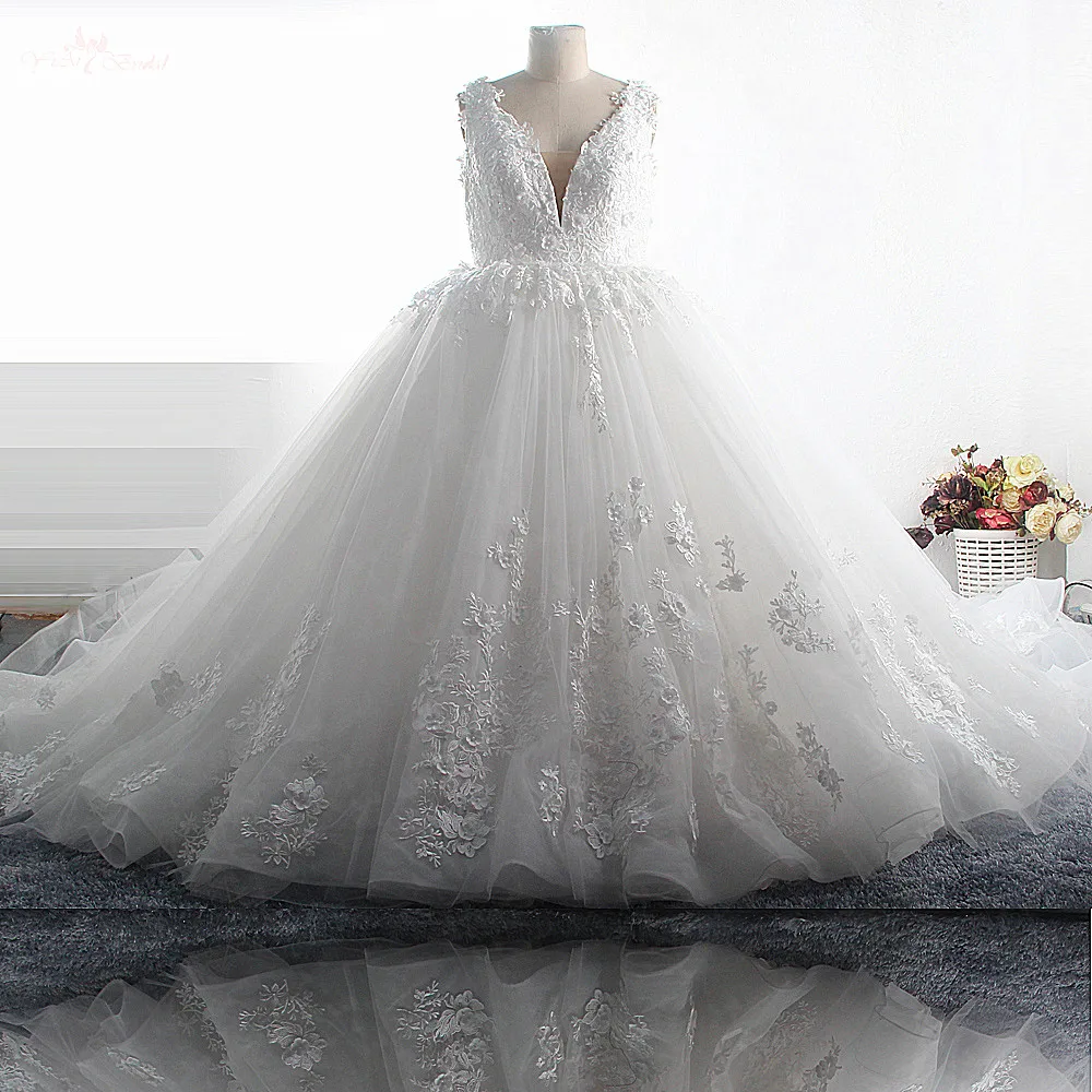 

RSW1497 High Quality Luxury Pakistani Bridal Dress Sleeveless V Neckline Plus Size Wedding Dresses For Fat Woman