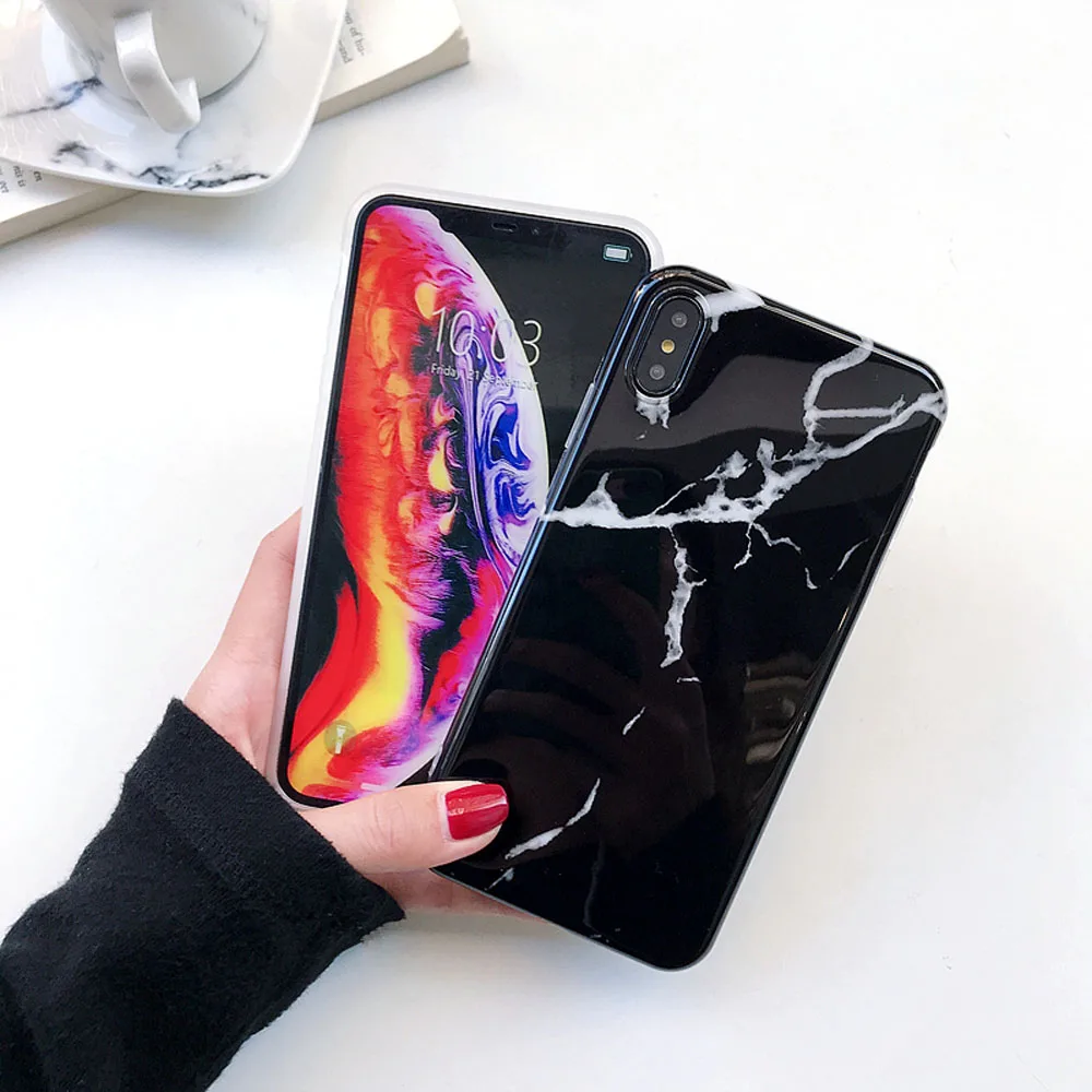 Free Shipping OTAO Marble Phone Case For iPhone XS MAX XR X 8 7 6 6s Plus Soft Case