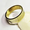 2018 Novelty Carved Letters Promise Love Simple Fashion Design gold plated Stainless Steel Couple Ring