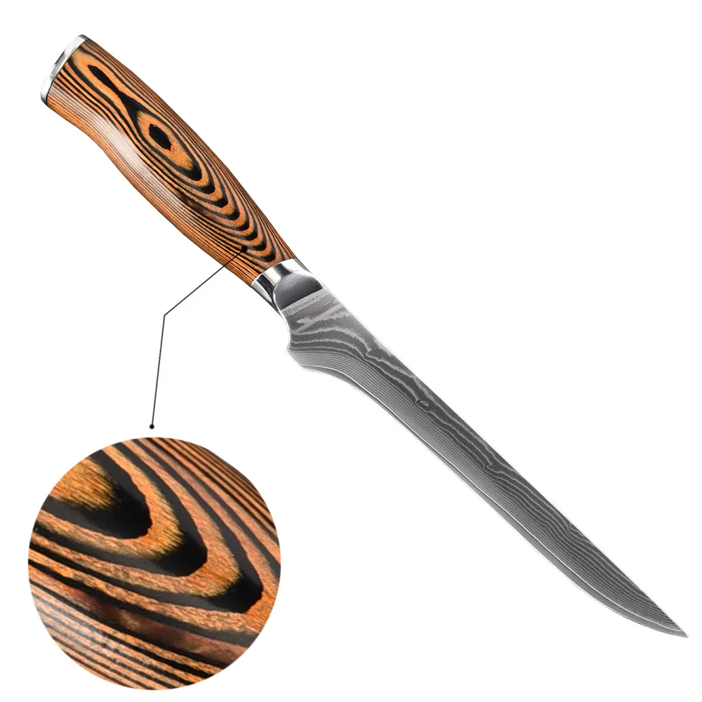 

67 Layers Damascus Skinning Fish Fillet Knife For Butcher