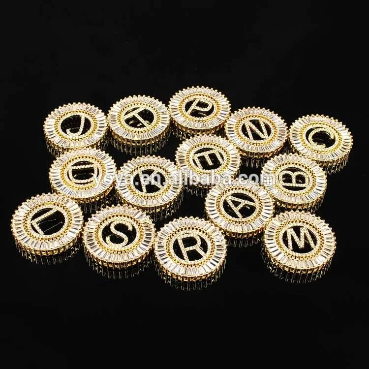 CZ7257 New CZ Micro Pave Letter Initial Charm Pendants for Necklace