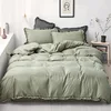 Ins Internet Celebrity 4pcs Brushed Quilt Cover Modern Style Solid Color Super Soft Duvet Cover Set Polyester Bedding Set