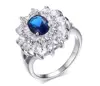 Spot wholesale marketing, copper sapphire blue zircon flower ring, Europe and the noble jewelry wholesale rings YSS709