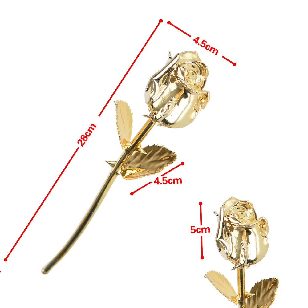 24k Karat Dipped Gold Foil Rose Flower Year Long Artificial Golden