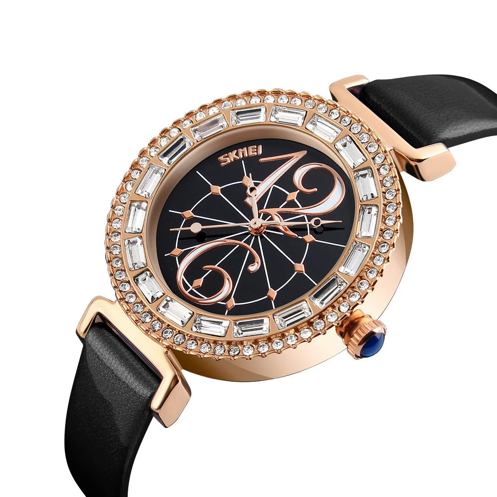 

luxury woman watches skmei 9158 women watches leather fashion quartz watch, 4 colors for choice