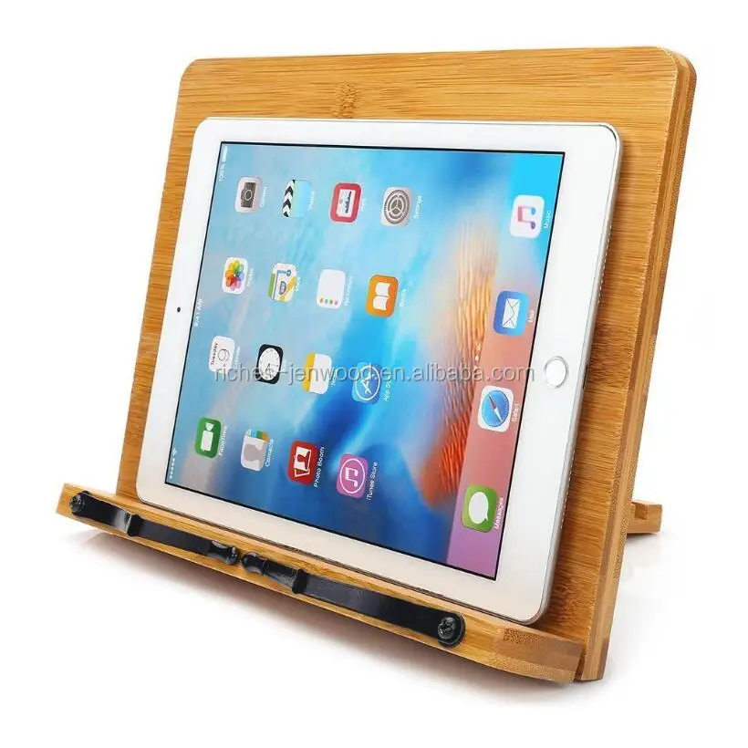 Bamboo adjustable cookbook stand Music Books Tablet Cook Recipe Stands