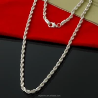 

S925 sterling silver Unisex necklace twisted rope chain
