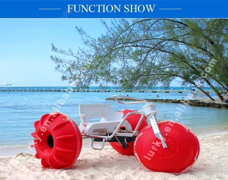 Attraction Inflatable 3 Wheel Water Bike Floating Water Bike Pedal