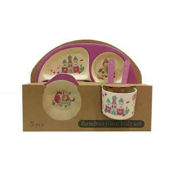 Hot Custom Logo Unbreakable Kids Bamboo Melamine Dinnerware Set Hot Custom Logo Unbreakable Kids Bamboo
