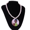 Custom Factory Yiwu Sale Natural Wood Painted Sister Women AKA Sorority Fraternity Pearl Necklaces Jewelry Soceity College Group