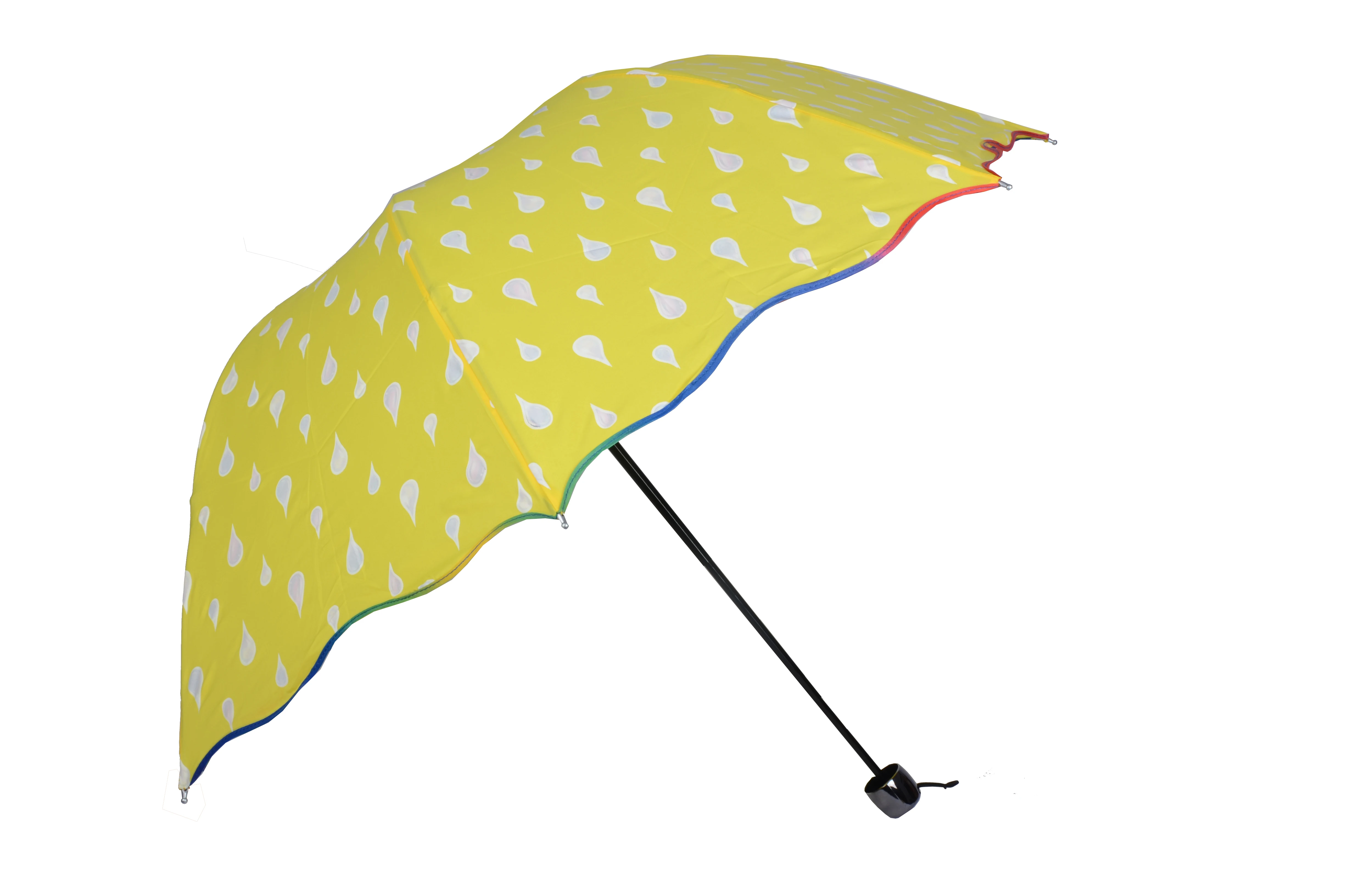General Beautiful 3 Folding Flowers Rain Air Umbrella For Sale Custom