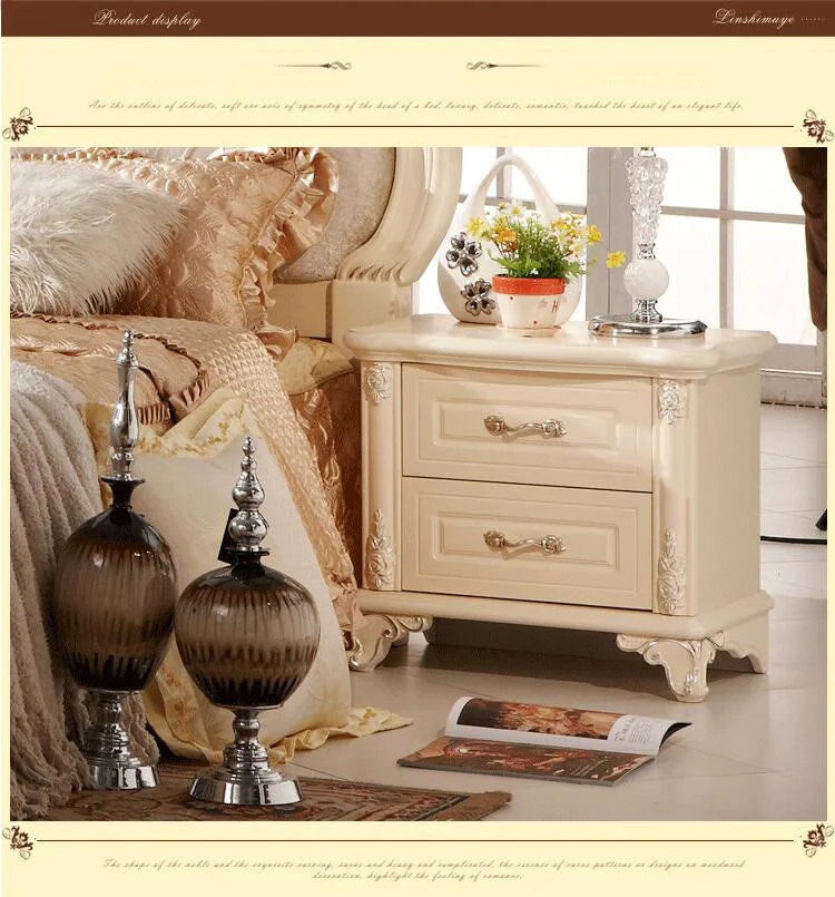 high quality bed Fashion European French Carved bed nightstands p10143