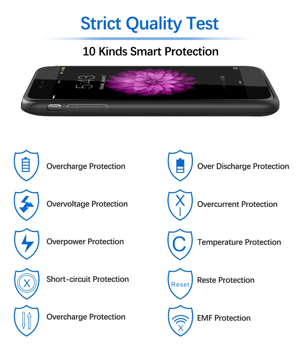 2800mah quick charge external battery for iphone 7 battery case