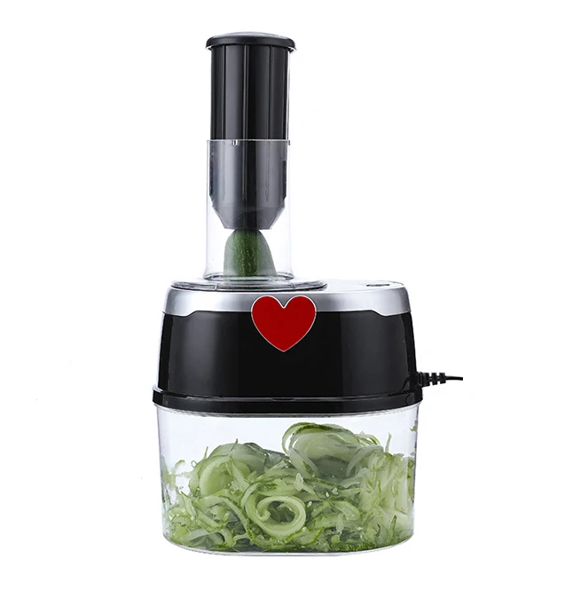 

Electric Household New Commercial One Touch 4 Blades Rotary Vegetable Spiralizer Vegetable Slicer, Black