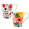 Hot sale 2018 new design beautiful fine bone china mug with pretty flower pattern