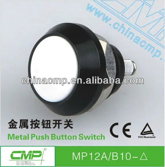 CMP 12mm waterproof metal black Miniature push button switch