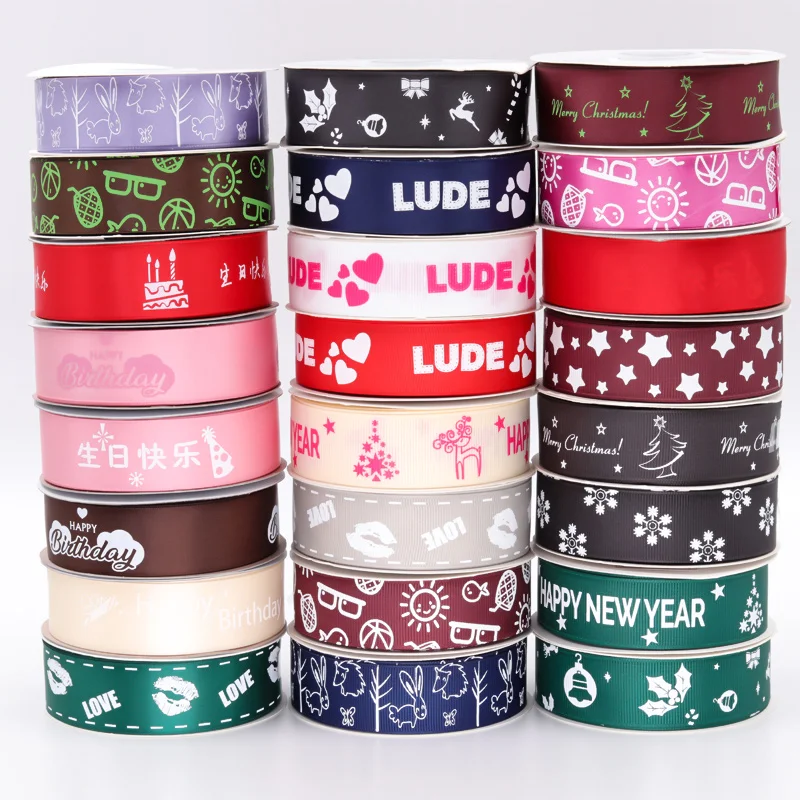 

100% Polyester ribbon custom logo printed satin ribbon for paper bag, From 196 color charts for your choice