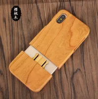 

2 In 1 Real Nature Handmade Bamboo Wood Phone Case for iPhone 8 X 11 Pro Max