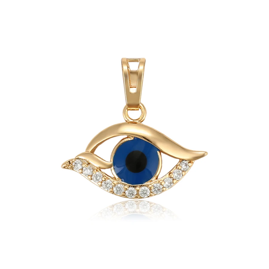 

P08 xuping charm blue eye with white stone prix colgante de oro para mujer women gold 18k necklace jewelry