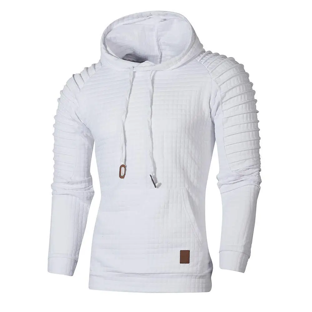 mens white slim fit hoodie