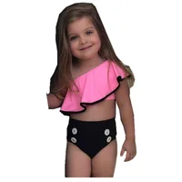

2019 new fashion children bikini for little baby girl one piece stripe swimwear
