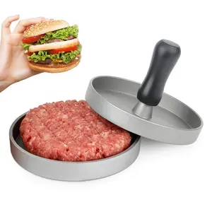 Image of Hamburger Press Aluminum Burger Press, Heavy Duty Non-Stick Hamburger Patty Maker, Perfect Hamburger Mold Ideal for BBQ Grill
