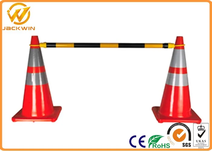 Reflective Plastic Retractable Traffic Cone Bar Telescoping Cone