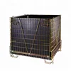 Hot dipped galvanized high quality warehouse logistics recycle stacking folding storage metal wire mesh cages