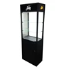 Customized wooden free standing glass display cabinet with LED lights