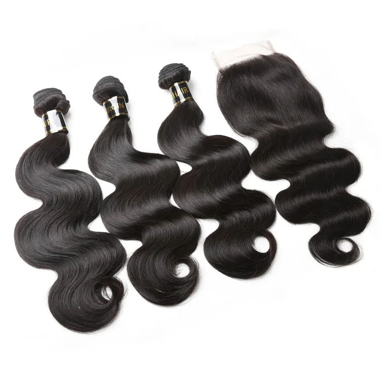 

JP 9A virgin body wave human cuticle aligned indian hair extension, Natural color ( near 1b# )
