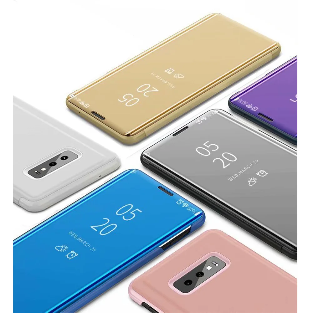 

2019 Newest Case for Samsung Note 10/Pro Cover Electroplating Mirror Clear View Cover Flip Case for Samsung S10/E/S10 Plus