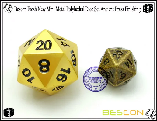 Conjunto de Dados de Metal Bescon Mini Sólido Bronze Antigo Metal Poliédrico d & Rpg Diminuto Dados 7-sets 10mm 8 Brinquedos e hobbies