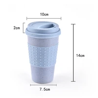 

New Portable for Outdoor Camping Hiking Picnic Wheat Straw Coffee Cups Travel Coffee Mug With Lid