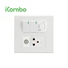Thailand 2 Gang Wall Switch with Dimmer Switch And Muliti- Functional 3 Pin Wall Socket LAN/TV/Computer/Tel Plug