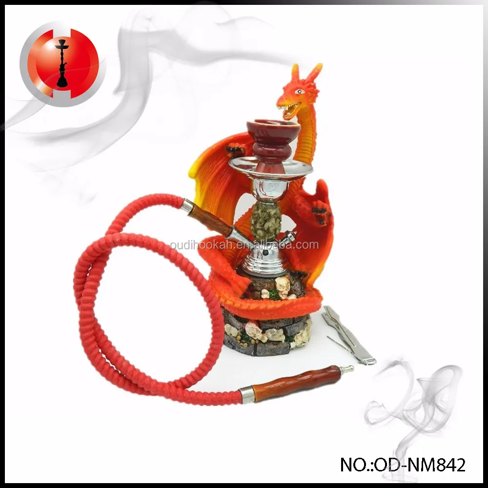 Top Brand Resin Red Dragon Hookah Smoking Shisha 31.5cm Metal Water