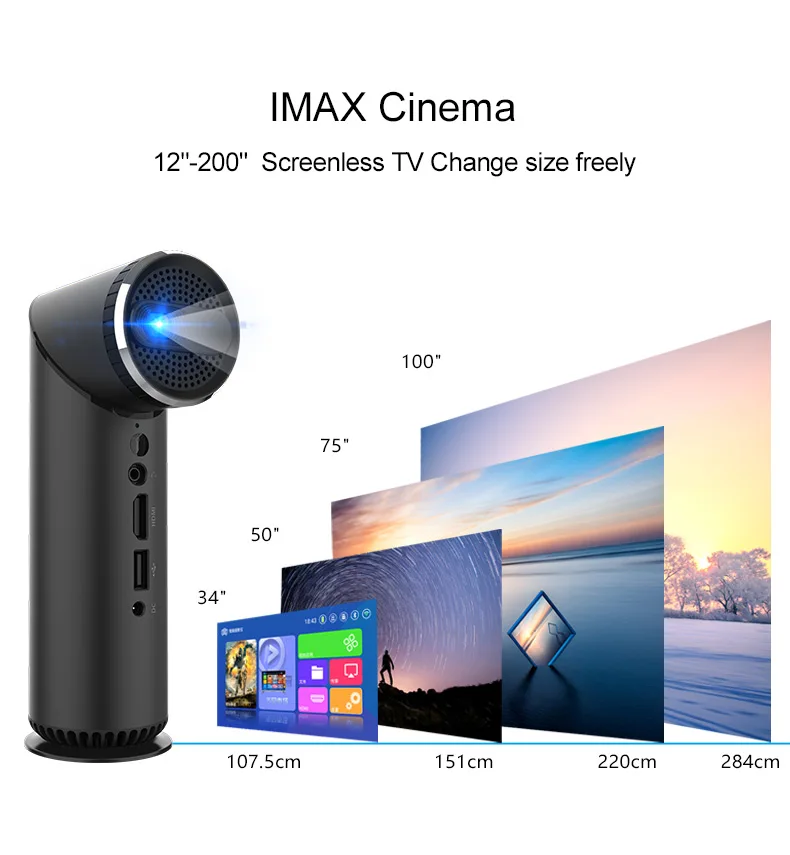 

Kixin K5H Unique New DLP 1080P 150 Inch 1000 Ansi Lumens Outdoor Portable Projector