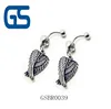 old technique plated alloy eagle wings lady belly ring