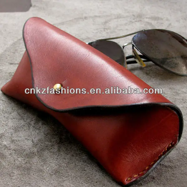 

high quality handmade genuine hard leather sunglasses case
