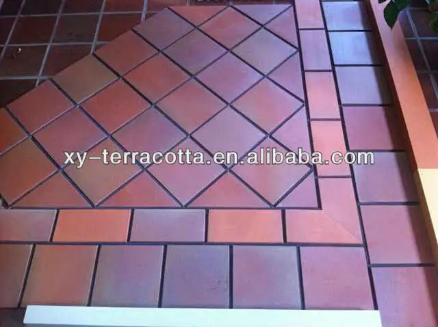 Terradine Rustic Red Terracotta Floor Tiles 200x200x20mm Flooring
