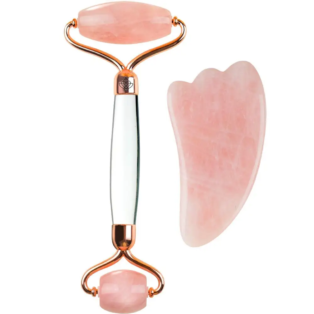 

Bulk Wholesale High Quality Natural Rose Quartz Facial Beauty Roller Jade Roller, Pink