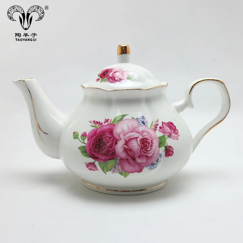 Elegant Ceramic Pink Flower Porcelain Tea Cup Tea Pot Set Buy Ceramic