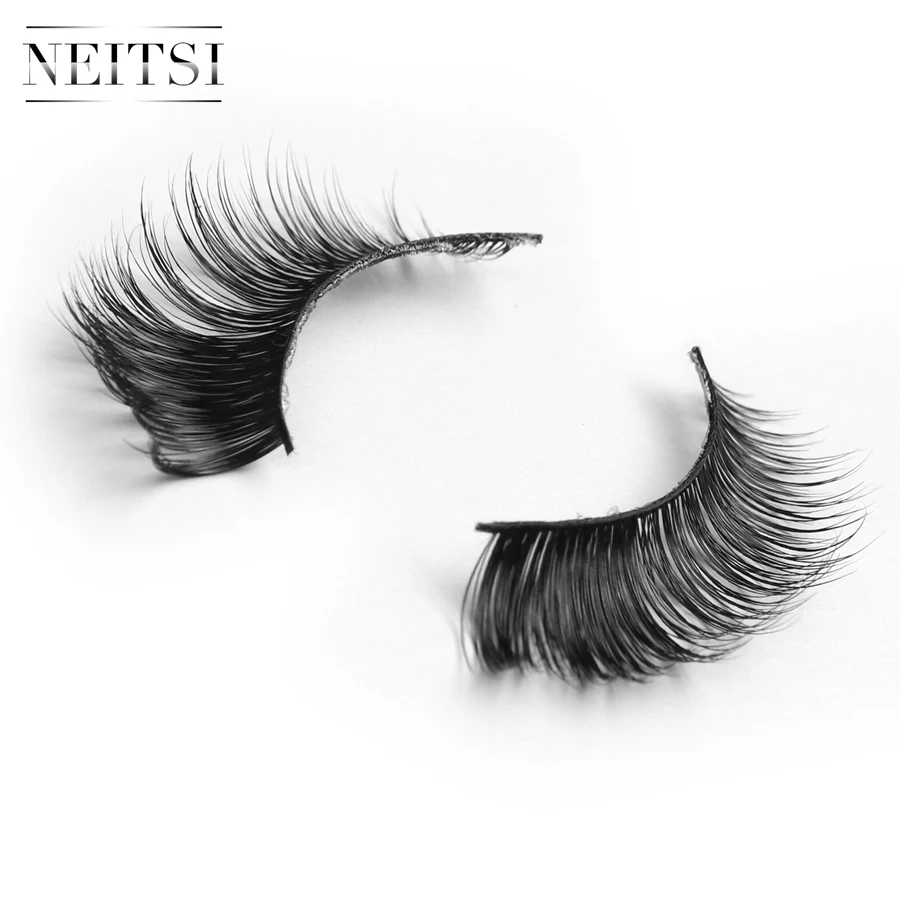 

Neitsi handmade Human Hair False Eyelash  3d mink false eyelashes Extension 3D, Natural black