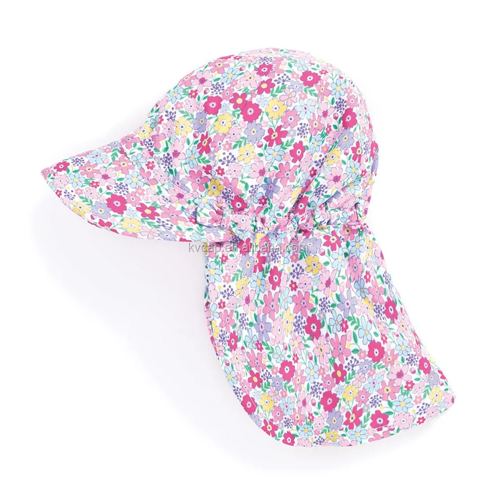 Customized Baby Swim Cap Anti Uv Flower Print Personalized Sunscreen