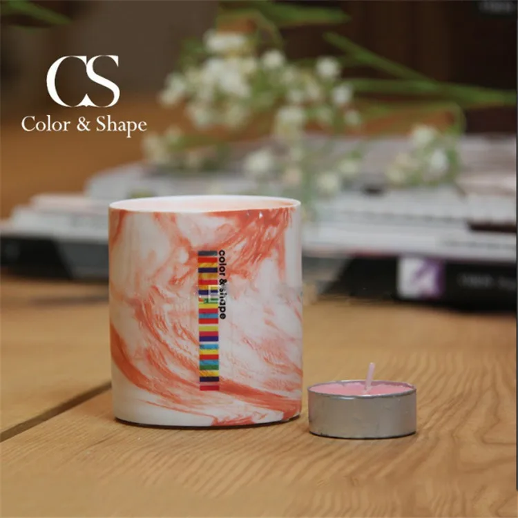 Cylinder Modern Wedding Decorating Unique Empty Candle Jars / Marble