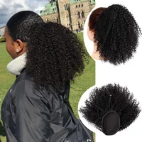 

Beauty Synthetic Puff Afro Short Kinky Curly Chignon Hair Bun Drawstring Ponytail Wrap Hairpiece