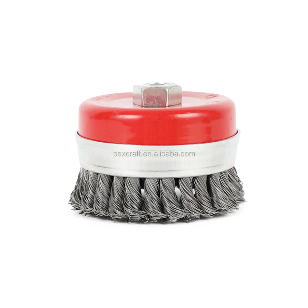 3 inch Professional Twist Knotted Wire Cup Brush M10 M14 5/8''-11