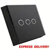 EU UK US AU 3 Gang Wireless Switch Light with Receiver Black Wireless Remote Power Switch 230v Touch Button Switch
