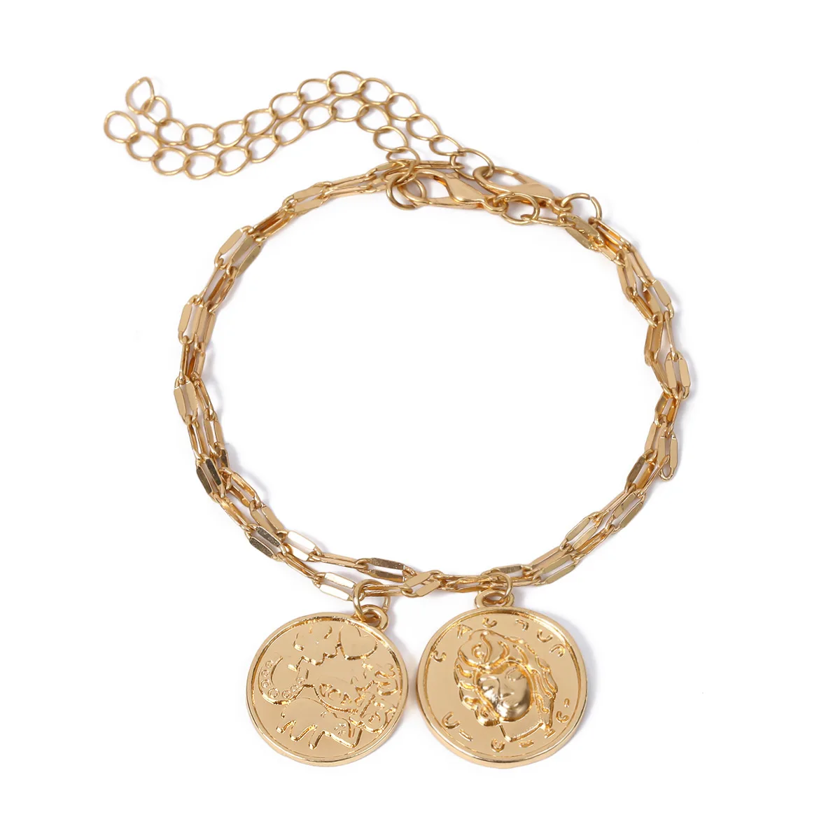 

Indian wholesale women girls gift 18k gold plated metal bracelet gold coin bracelet k gold plated bracelet, Picture